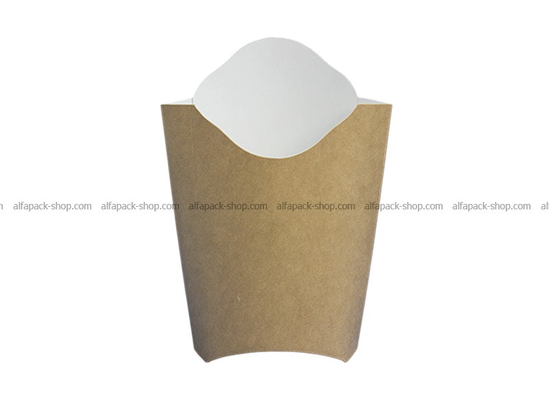 Упаковка для картоплі фрі Максі (буро-біла)
